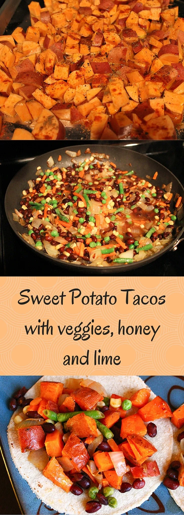 Sweet Potato Tacos - with black beans, honey and lime