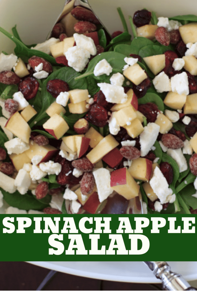 Spinach Apple Salad - 5 ingredients, vegetarian, gluten-free