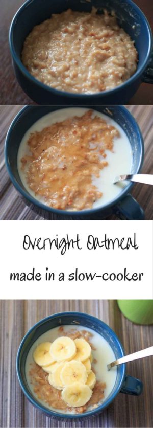 Overnight Oatmeal - steel cut oats made in a Crock Pot or Slow Cooker