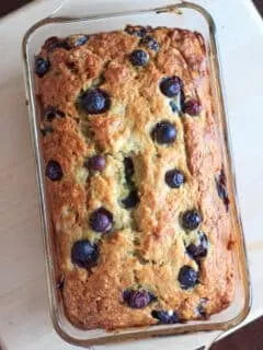 Blueberry banana bread - double the fruit and double the deliciousness! All the sweet slices will be gone before you know it.