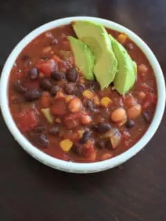 Vegetarian chili that's also vegan friendly and gluten-free. This one pot meal can be ready in 30 minutes and is deliciously flavored with @McCormickSpice Organics Chili Seasoning. #McCormickDinners