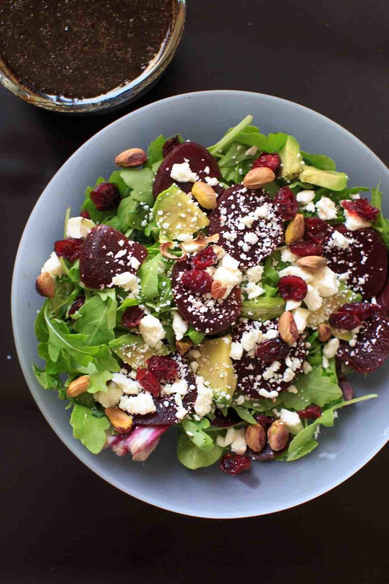 Roasted Beet Salad With Honey Balsamic Vinaigrette