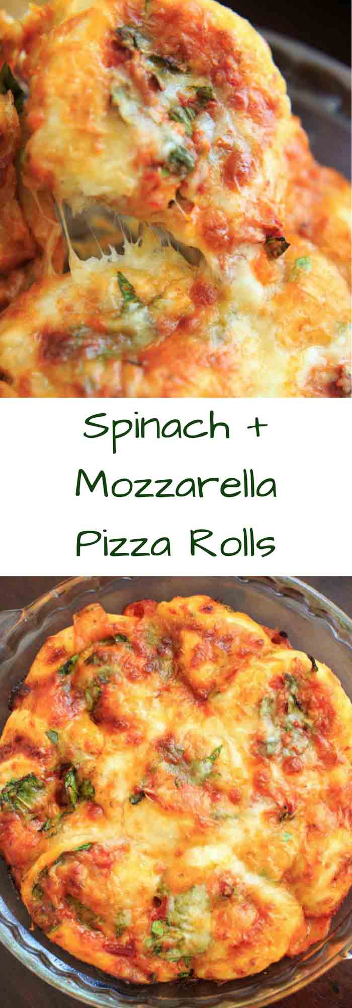 Spinach Mozzarella Pizza Rolls - game-time appetizer or family dinner