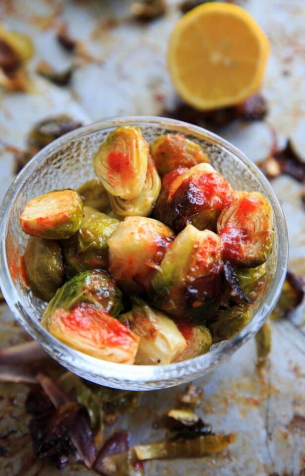 Bang Bang Brussels Sprouts - vegan and gluten-free, spicy