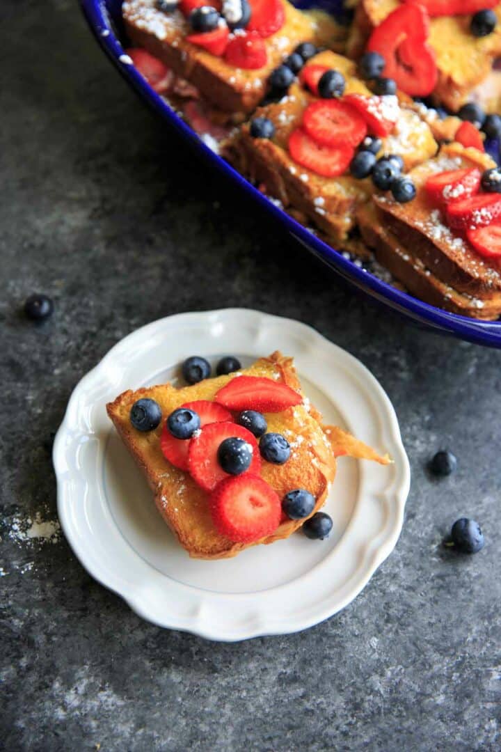 Summer Berry Stuffed French Toast Casserole Bake - Trial And Eater