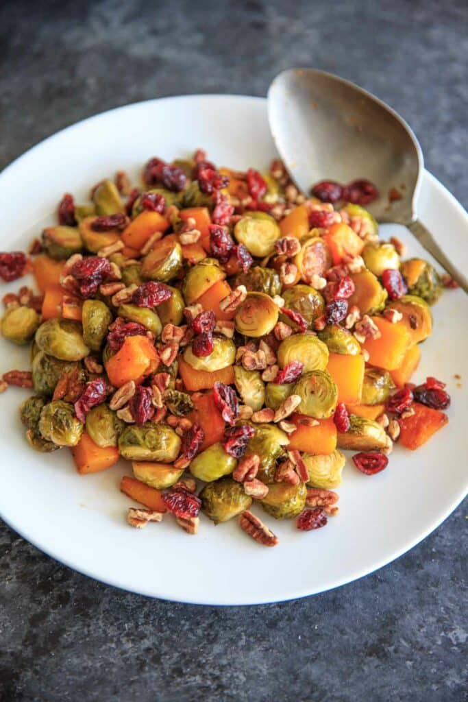 Maple Roasted Brussels Sprouts and Butternut Squash - Trial and Eater