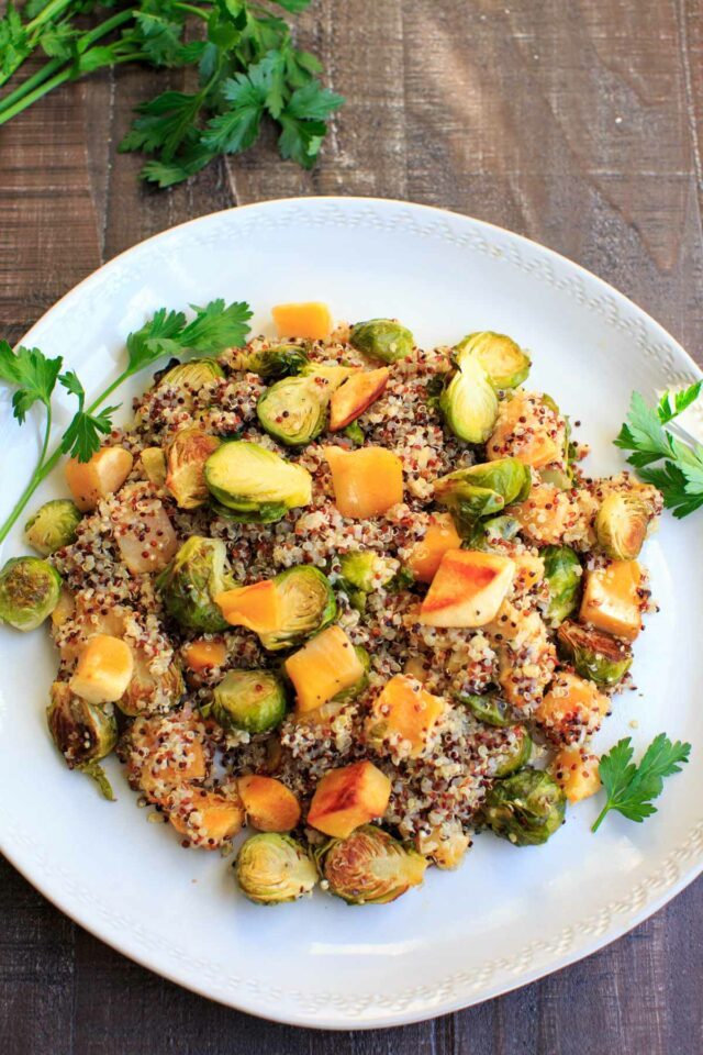 Fall Quinoa Salad with Squash and Brussels Sprouts - Trial and Eater