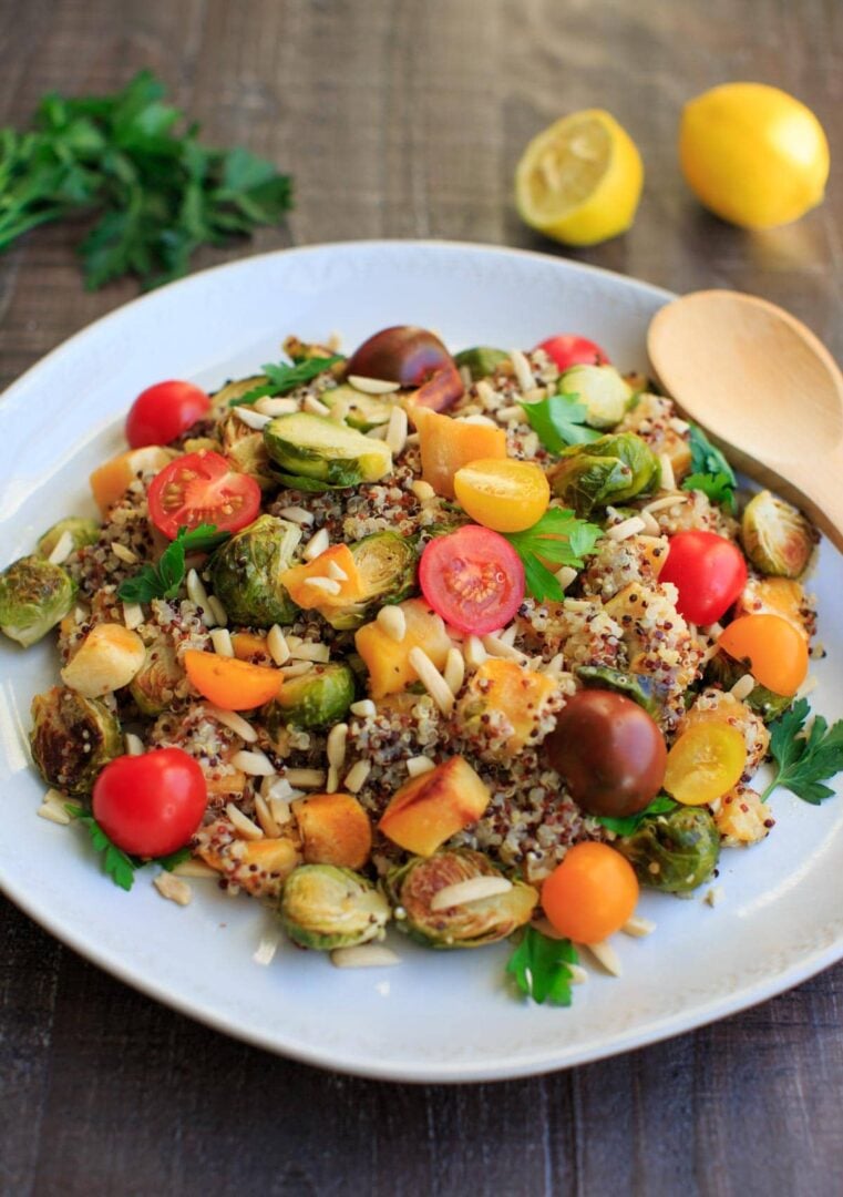 Fall Quinoa Salad with Squash and Brussels Sprouts - Trial and Eater