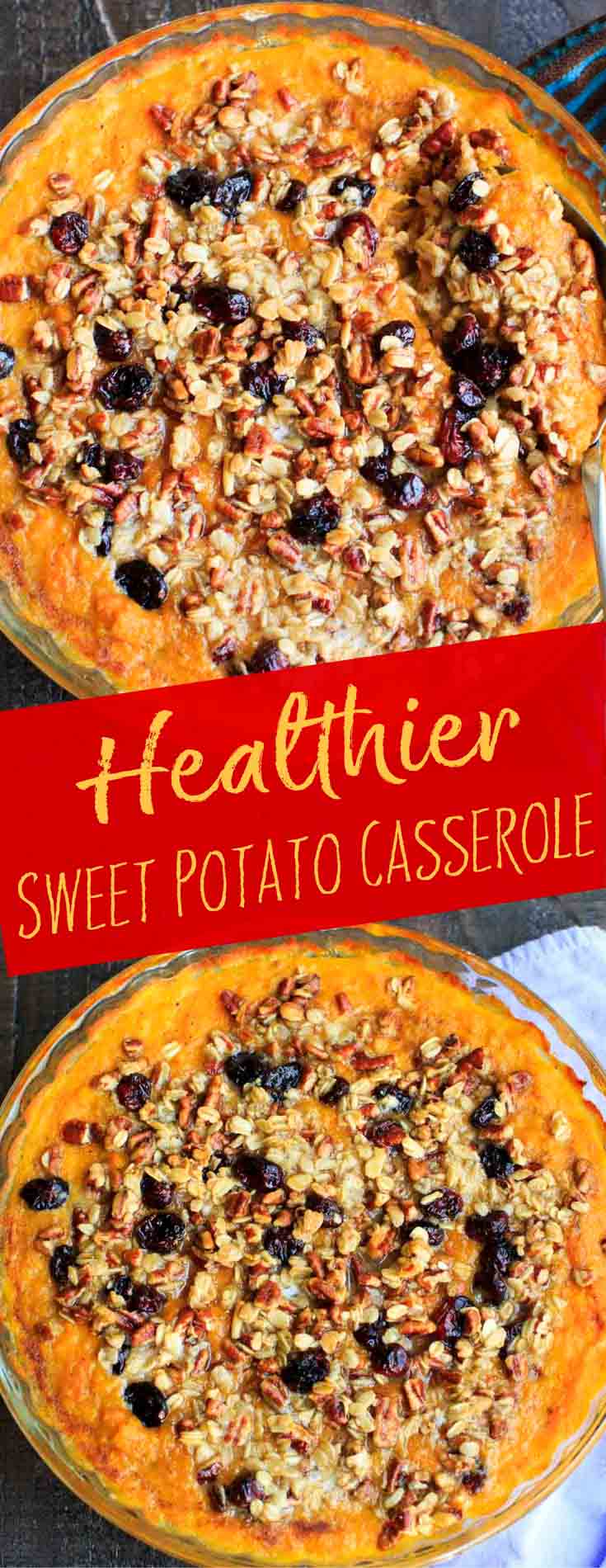 Healthier Maple Sweet Potato Casserole - naturally sweetened