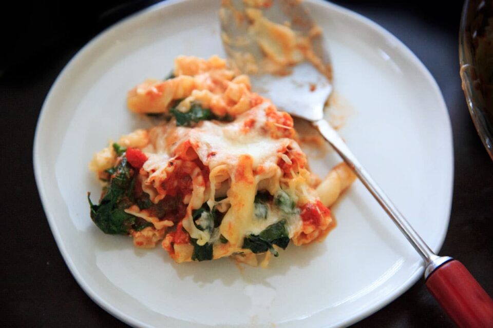 Spinach Baked Ziti Recipe (Vegetarian)