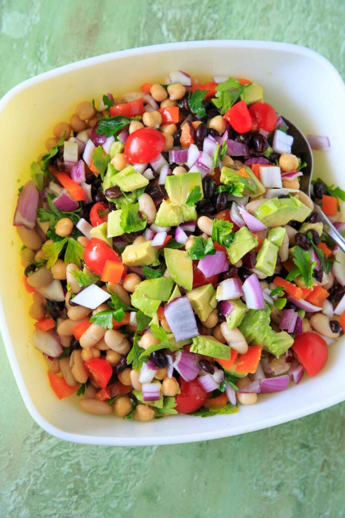 Three Bean Salad with Avocado - Trial and Eater