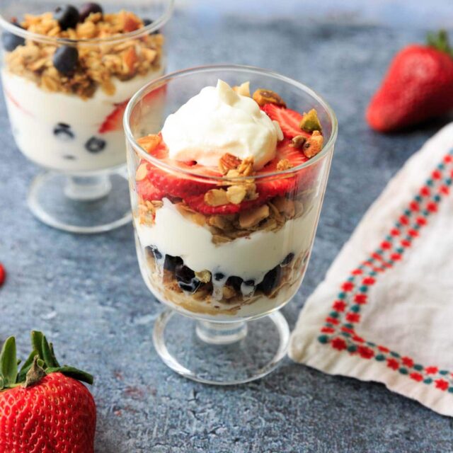 Summer Berry Yogurt Parfait - With Options To Make It Breakfast Or Dessert!