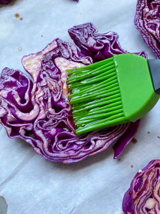 Roasted Balsamic Cabbage Steaks with Garlic and Thyme