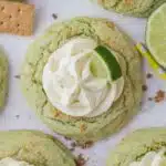 key lime cookie topped with cream cheese topping