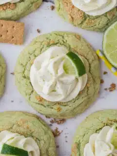 key lime cookie topped with cream cheese topping