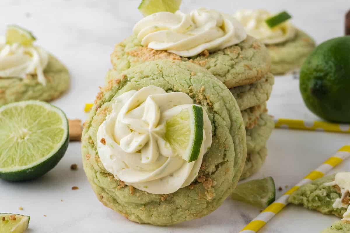 stack of key lime cookies