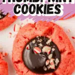 Peppermint Thumbprint Cookies with Chocolate Ganache Recipe Pin