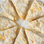 Peach Scones pin with the cut scone dough