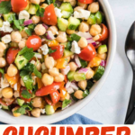 Cucumber Chickpea Salad Recipe pin