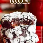 chocolate raspberry crinkle cookies pin